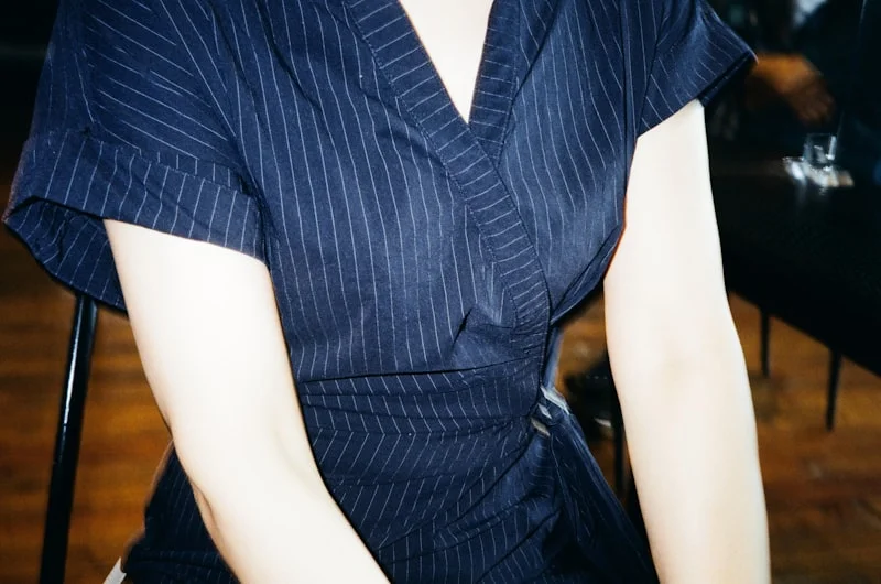 Wrap dress styled for hourglass body shape