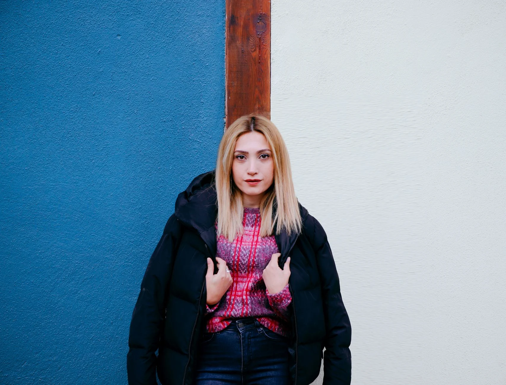 Royal blue and magenta outfit reflecting the cool, clear Cool Winter color palette