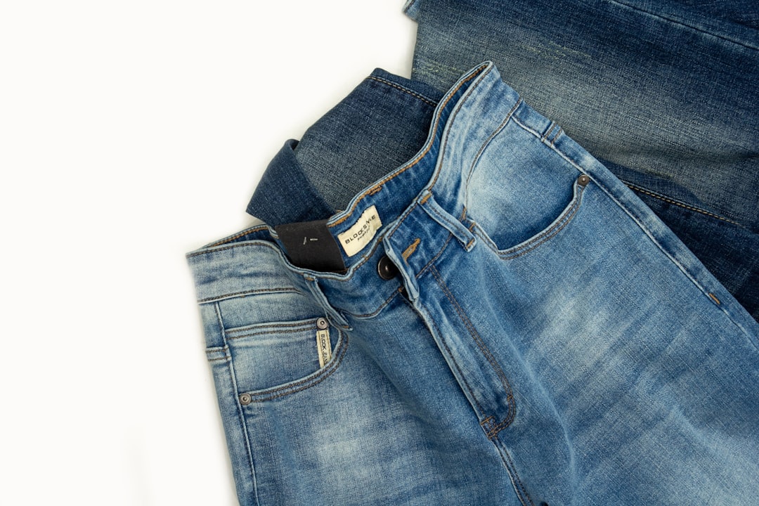Indigo denim fabric with a classic twill weave
